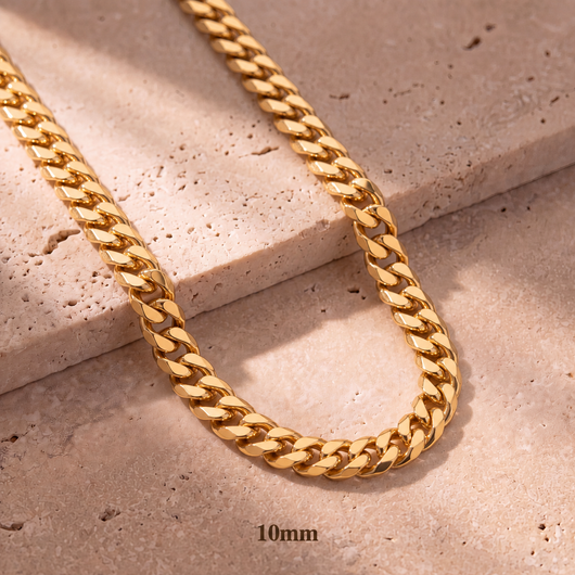 Cadena cubana Monaco de oro de 14 quilates