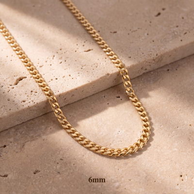 Cadena cubana Monaco de oro de 14 quilates