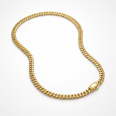 Cadena cubana Monaco de oro de 14 quilates