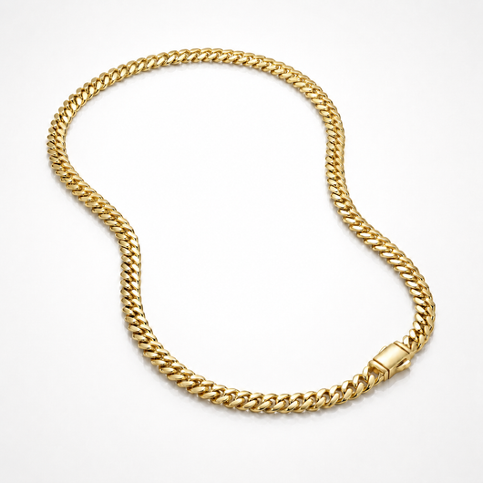 Cadena cubana Monaco de oro de 14 quilates