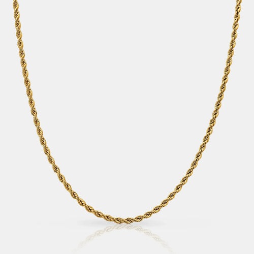 Cadena de cuerda dorada de 3 mm