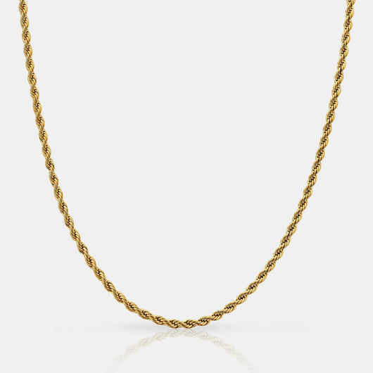 Cadena de cuerda dorada de 3 mm