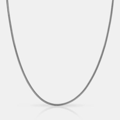 Cadena de serpiente de plata 2 mm