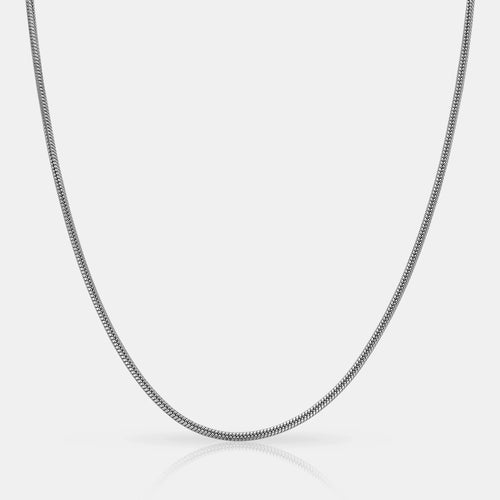 Cadena de serpiente de plata 2 mm